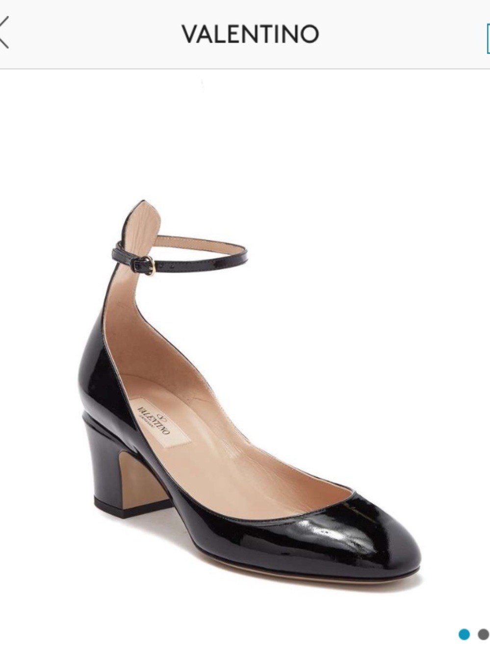 Valentino Garavani Tango Black Patent Ankle-Strap Block Heel Mary Jane